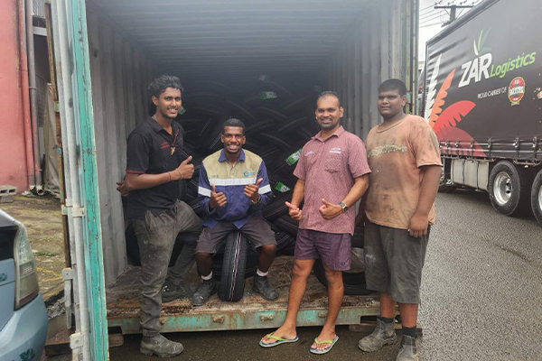 Passenger car tires shipped to Fiji